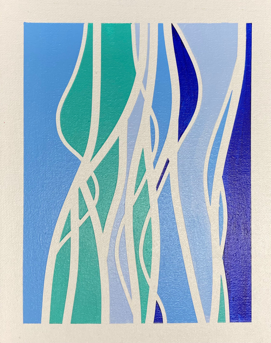 Dancing At The Beach hard edge abstract painting Skysetter Mobiles