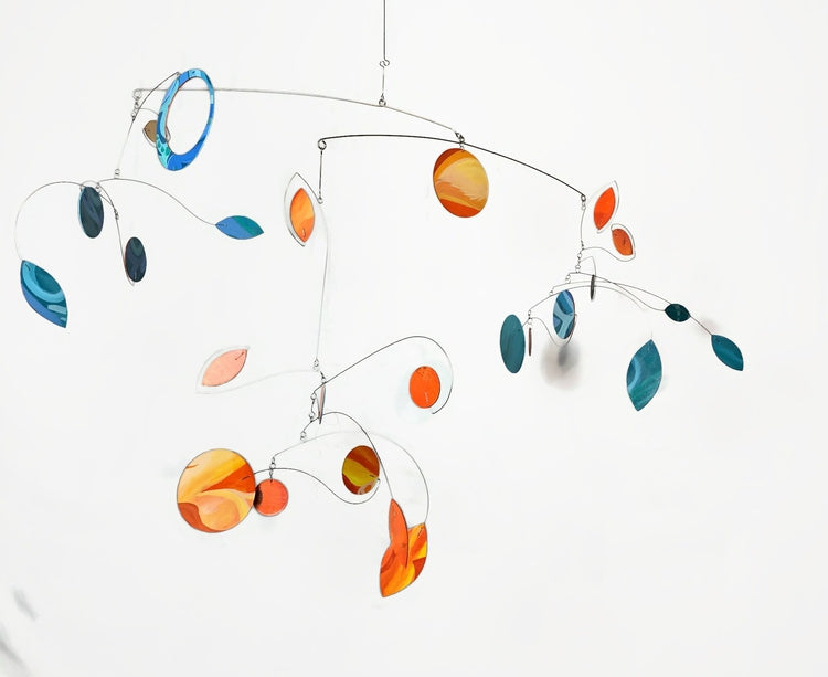 Large Mobile Sculpture Circles and Leaves Art Skysetter Mobiles & Art