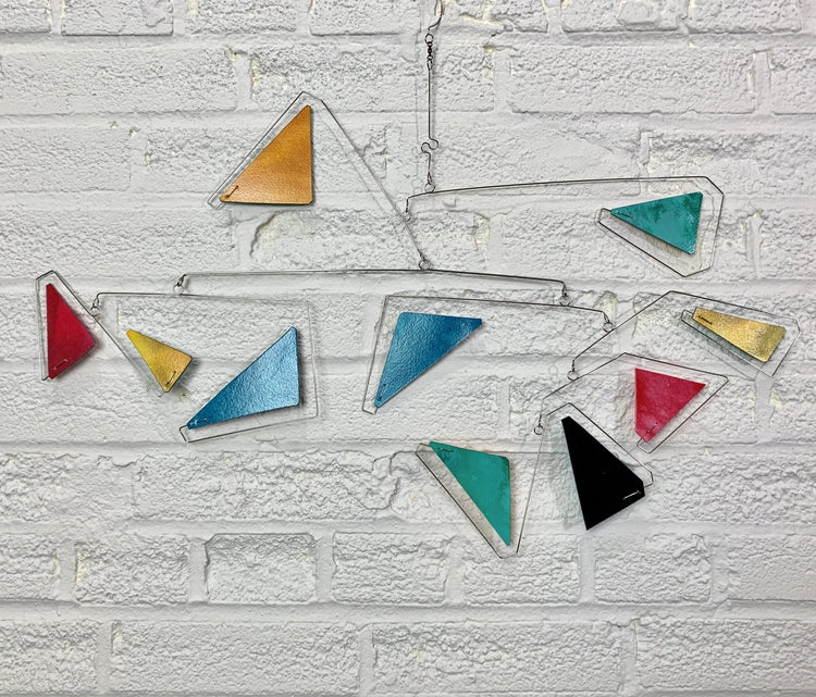 Mobile Art Hand Painted Triangle