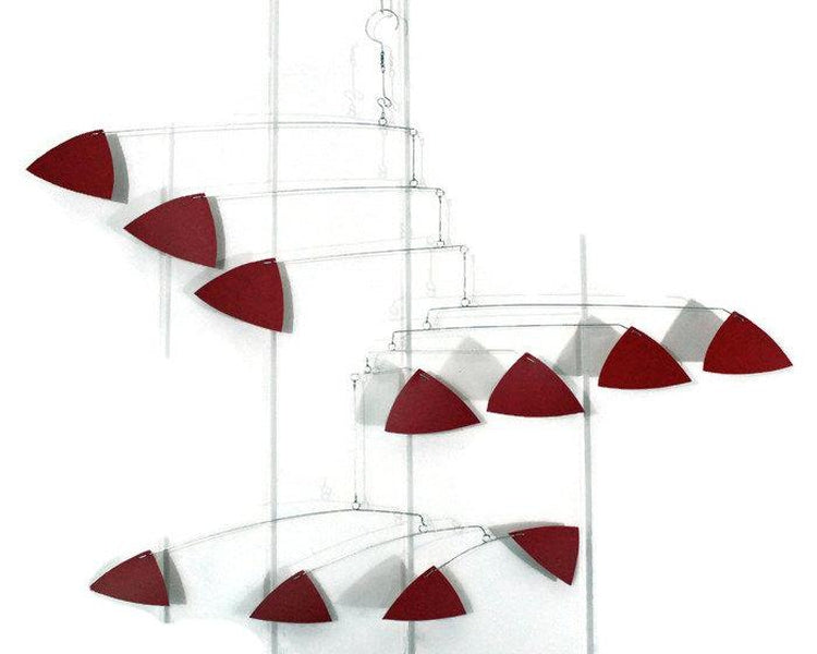 Kinetic Art Sculpture in Red